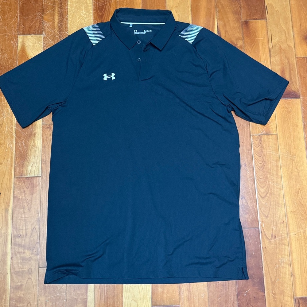 Under Armour Black Polo with White Accents